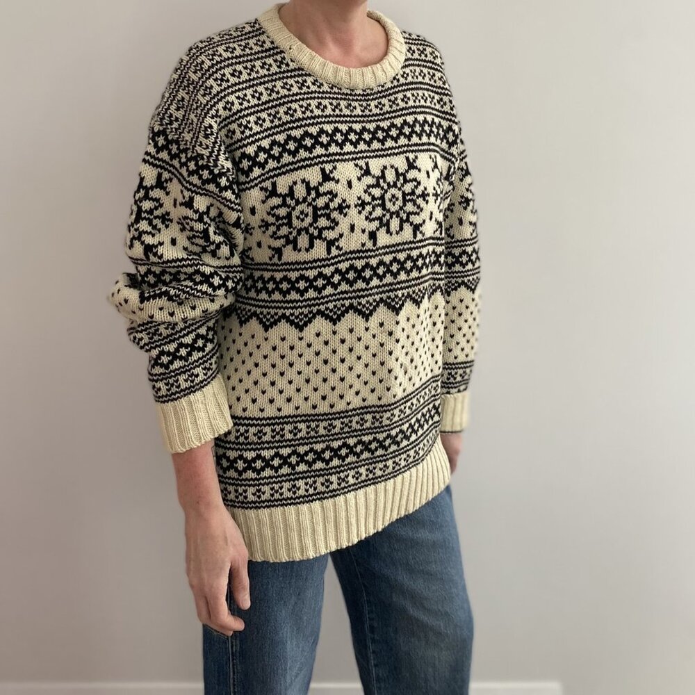 Vintage Roots Fair Isle Shetland Wool Sweater | Chunky Knit Pullover